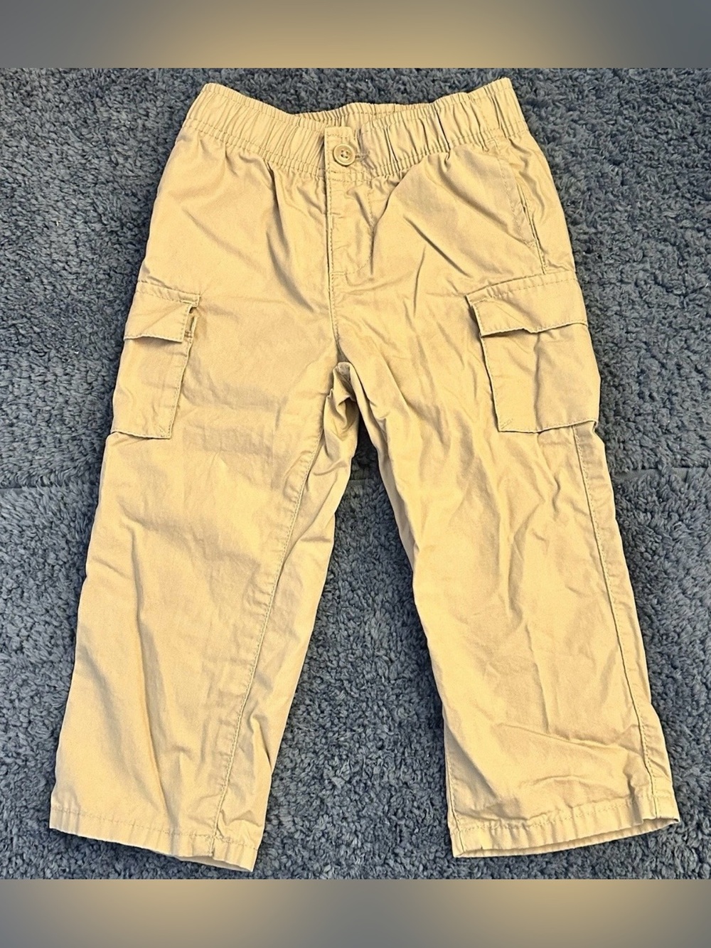 Baby Gap Toddler Boys 2T Beige Elastic Waist 4-Pocket Straight Leg Cargo Pants
